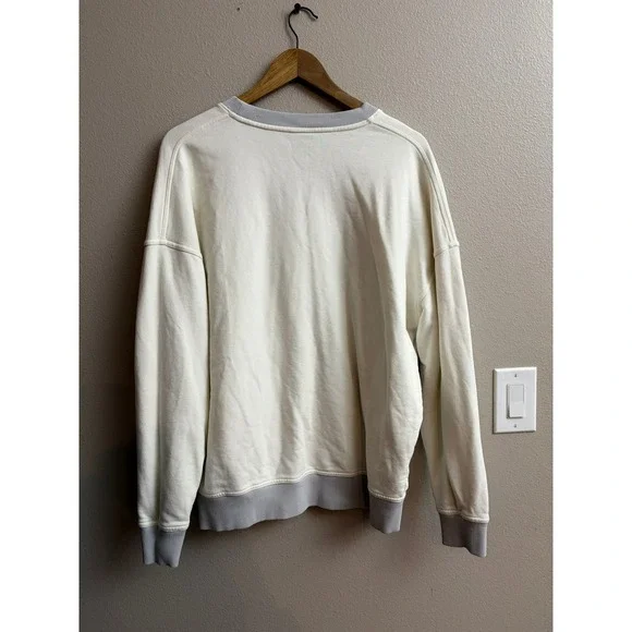 Outdoor Voices Womens Cream Grey Cotton French Terry Crewneck Sweatshirt Medium - Picture 5 of 6